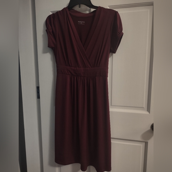 Merona Women's Burgundy Midi Dress - Picture 3 of 6
